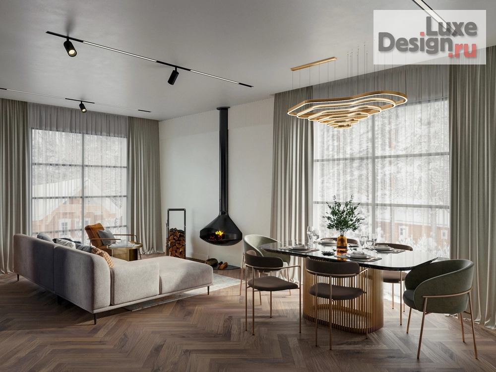 Дизайн интерьера загородного дома "Гостиная в загородном доме" (фото 2)