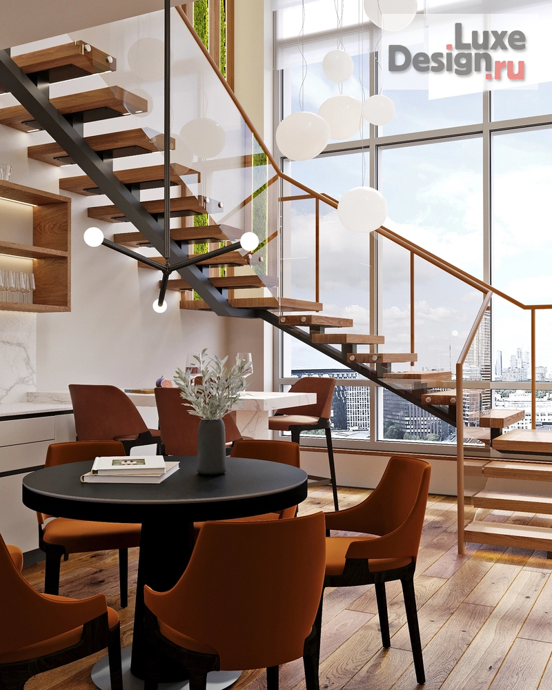 Дизайн интерьера пентхауса "ЖК Лица. Двухуровневая квартира" (фото 3)