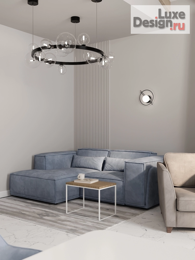 Дизайн интерьера гостиной "Морской бриз" (фото 2)