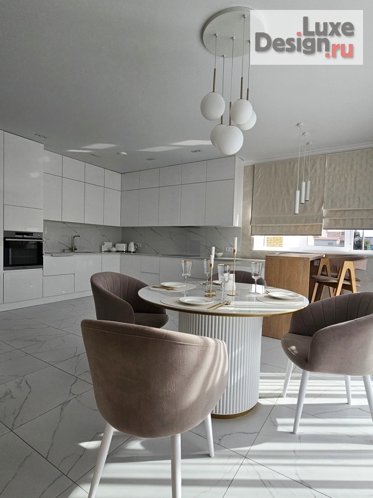 Дизайн интерьера коттеджа " Дизайн частного дома 140м2. в светлых тонах" (фото 1)