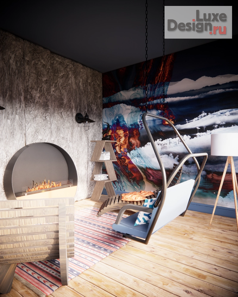 Дизайн интерьера гостиной "Гостиная для фанта сноуборда" (фото 5)