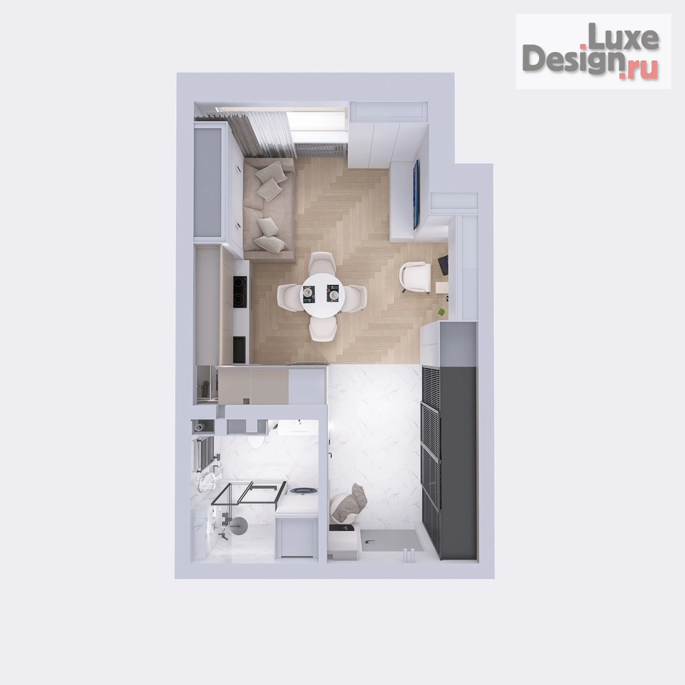 Дизайн интерьера однокомнатной квартиры "ЖК МОДУМ" (фото 28)