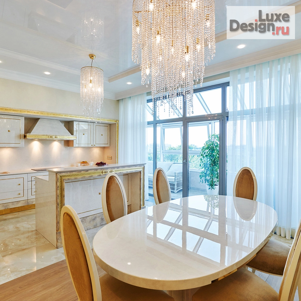 Дизайн интерьера трехкомнатной квартиры "Ар-деко в белом цвете" (фото 3)