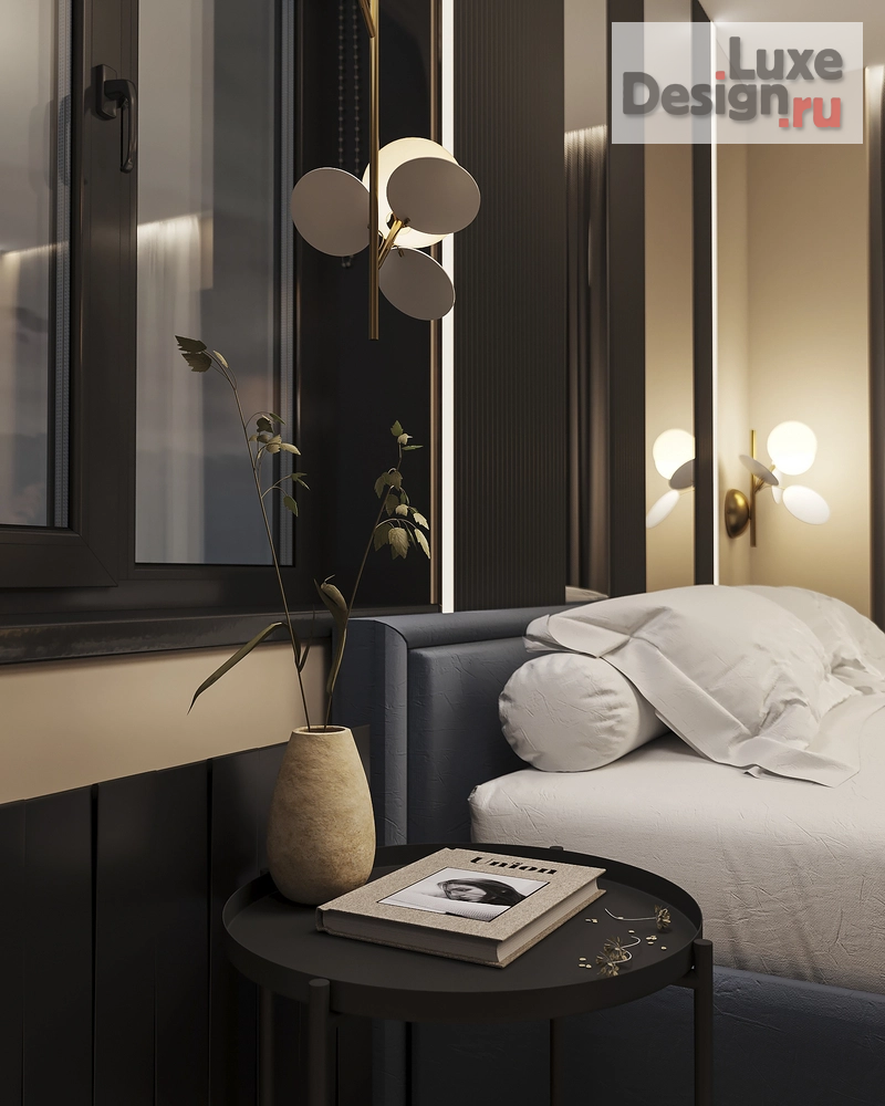 Дизайн интерьера двухкомнатной квартиры "Дизайн квартиры с синим акцентом" (фото 17)