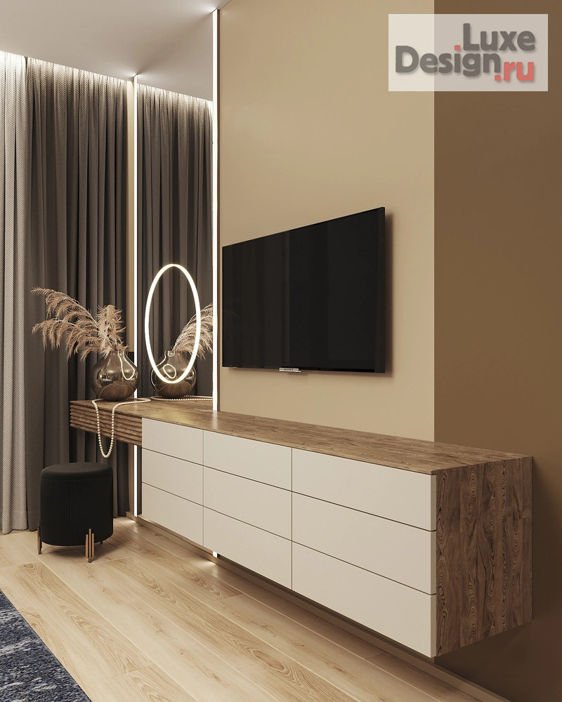 Дизайн интерьера двухкомнатной квартиры "Дизайн квартиры с синим акцентом" (фото 3)