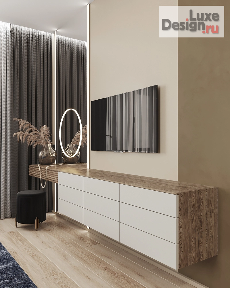 Дизайн интерьера двухкомнатной квартиры "Дизайн квартиры с синим акцентом" (фото 4)