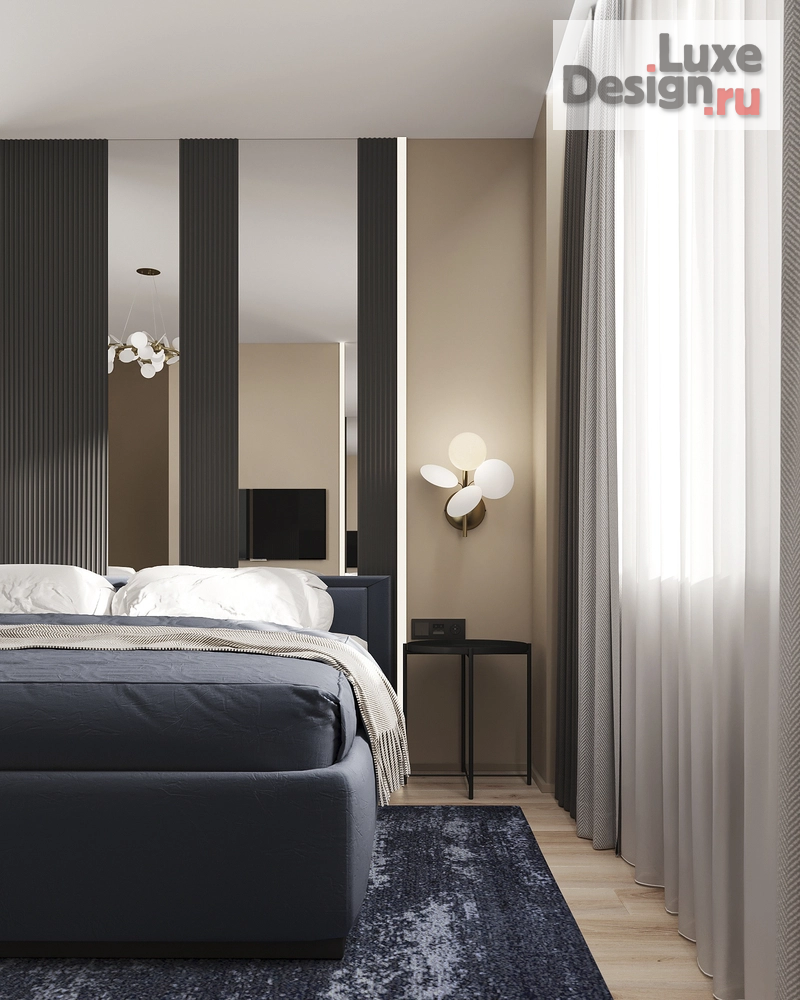 Дизайн интерьера двухкомнатной квартиры "Дизайн квартиры с синим акцентом" (фото 8)