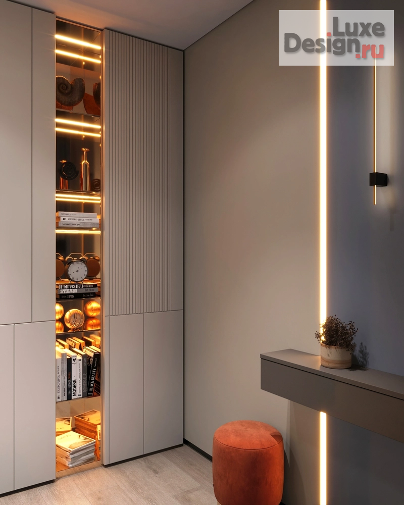 Дизайн интерьера двухкомнатной квартиры "Дизайн квартиры с синим акцентом" (фото 31)