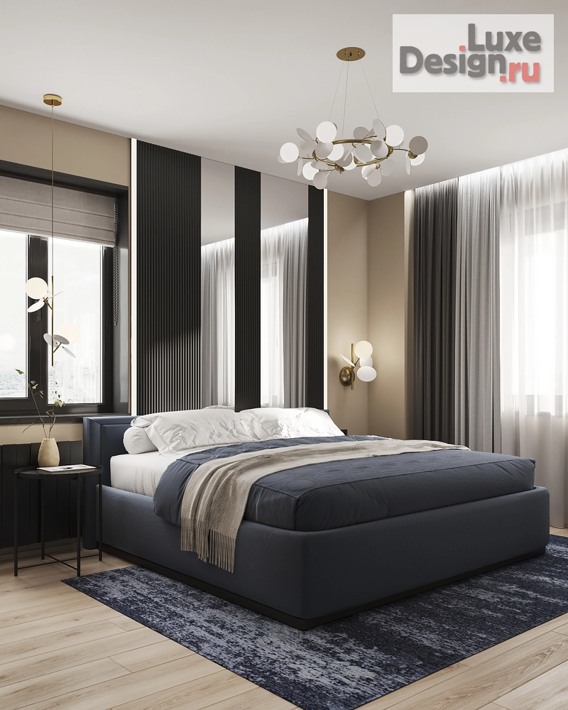 Дизайн интерьера двухкомнатной квартиры "Дизайн квартиры с синим акцентом" (фото 10)