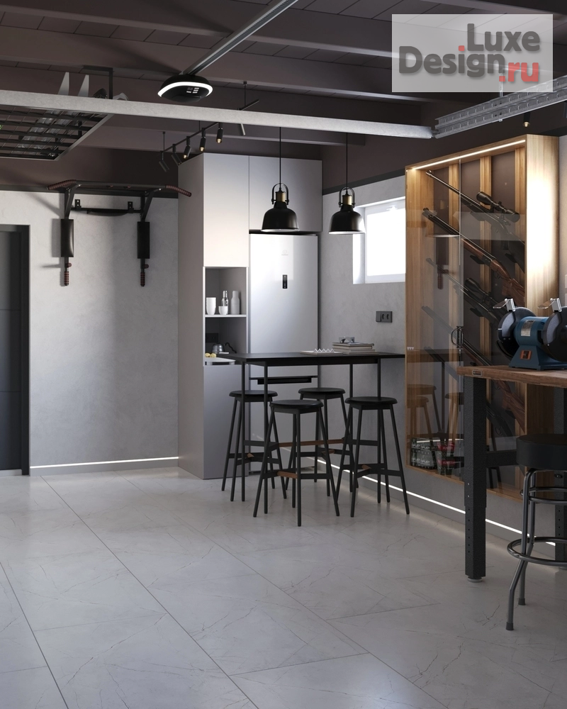 Дизайн интерьера загородного дома "Дизайн гаража" (фото 3)