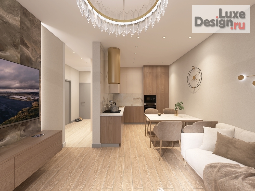 Дизайн интерьера однокомнатной квартиры "ЖК Шаляпин (Казань)" (фото 2)