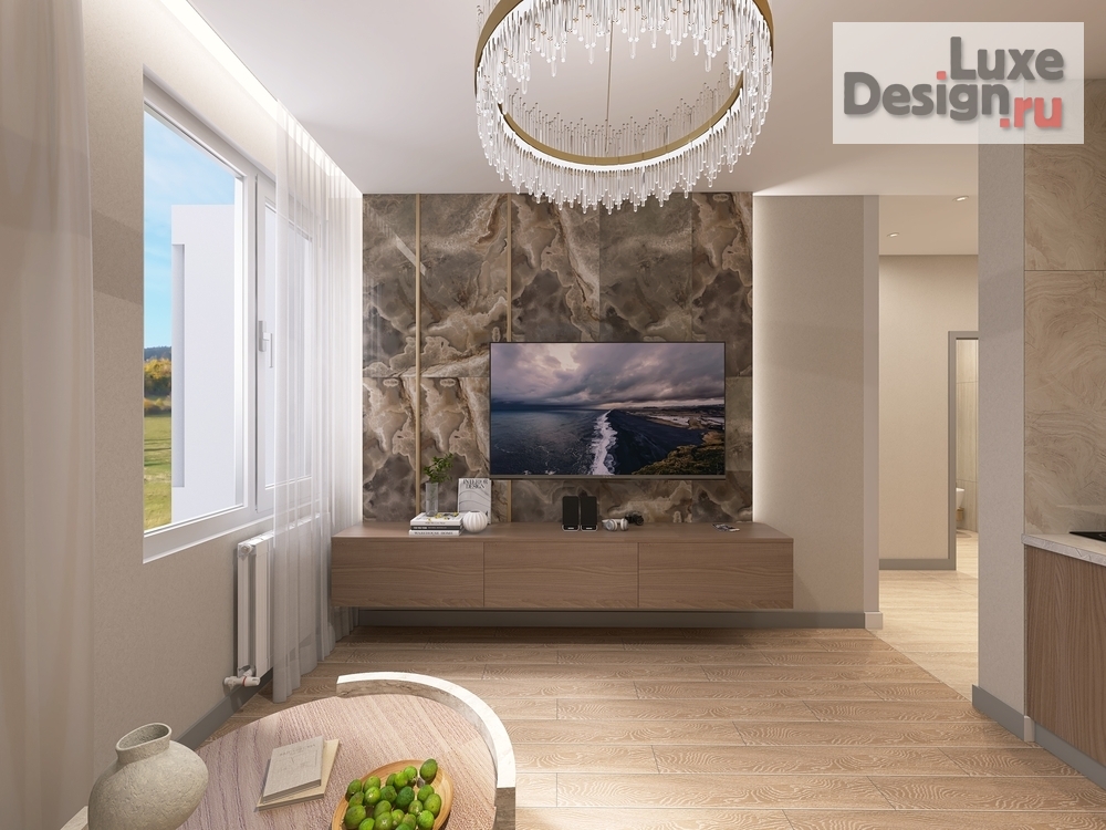 Дизайн интерьера однокомнатной квартиры "ЖК Шаляпин (Казань)" (фото 1)