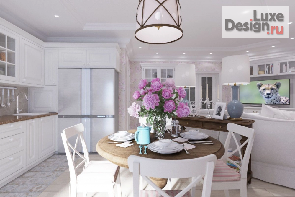 Дизайн интерьера трехкомнатной квартиры "Прованс в Казани" (фото 1)