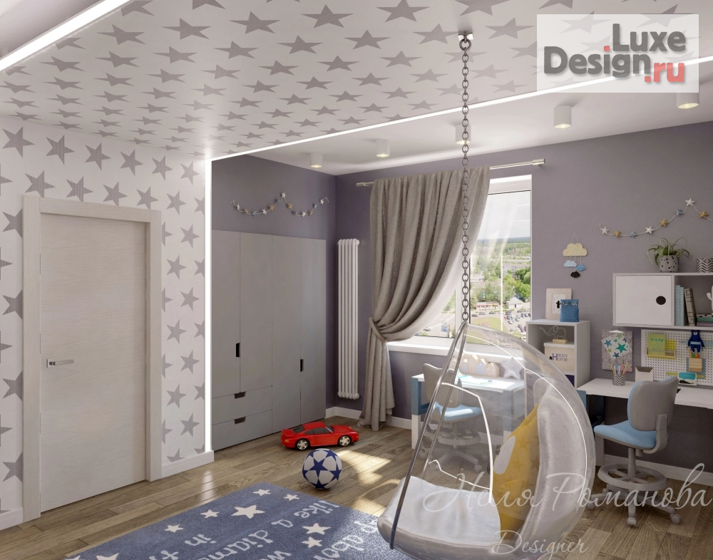 Дизайн интерьера трехкомнатной квартиры "Детская комната для 2-х мальчиков" (фото 2)