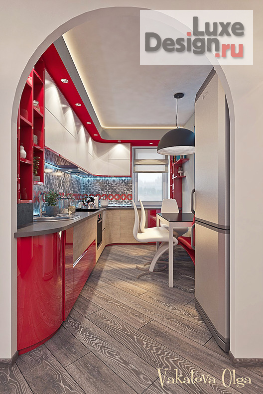 Дизайн интерьера кухни "Интерьер  кухни  в современном стиле  с элементами лофта" (фото 2)