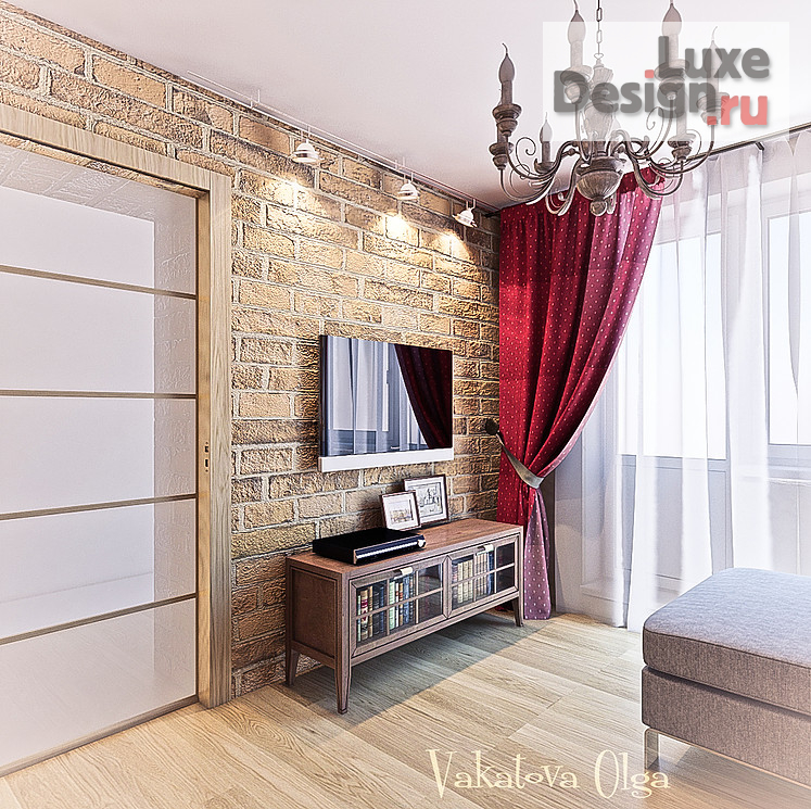 Дизайн интерьера гостиной "Интерьер  гостиной-спальни  в стиле минимализм." (фото 1)