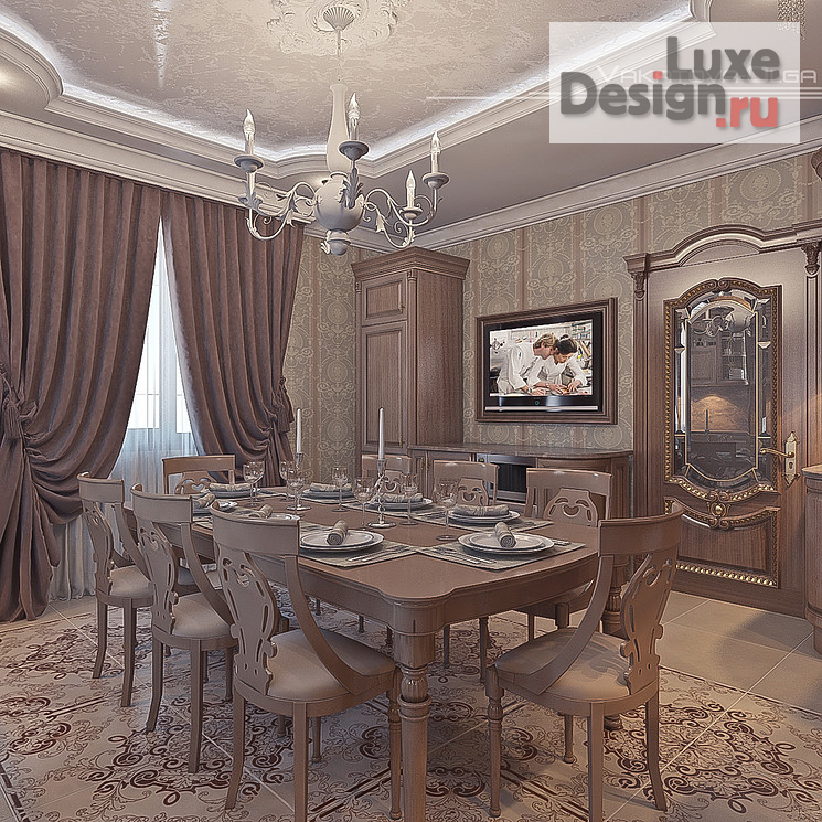 Дизайн интерьера столовой "Интерьер кухни  в классическом стиле." (фото 3)