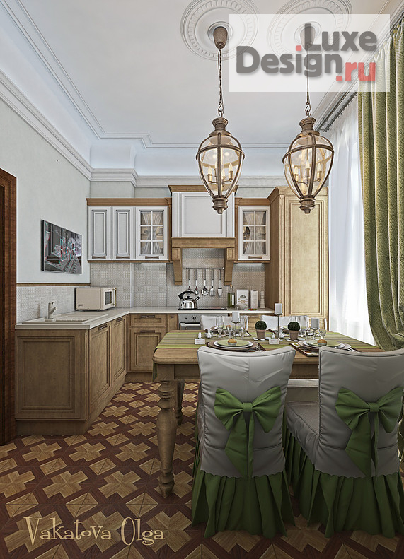 Дизайн интерьера кухни "Интерьер  классической кухни  в сталинке" (фото 4)