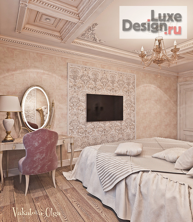 Дизайн интерьера спальни "Интерьер спальни в  классическом стиле." (фото 3)