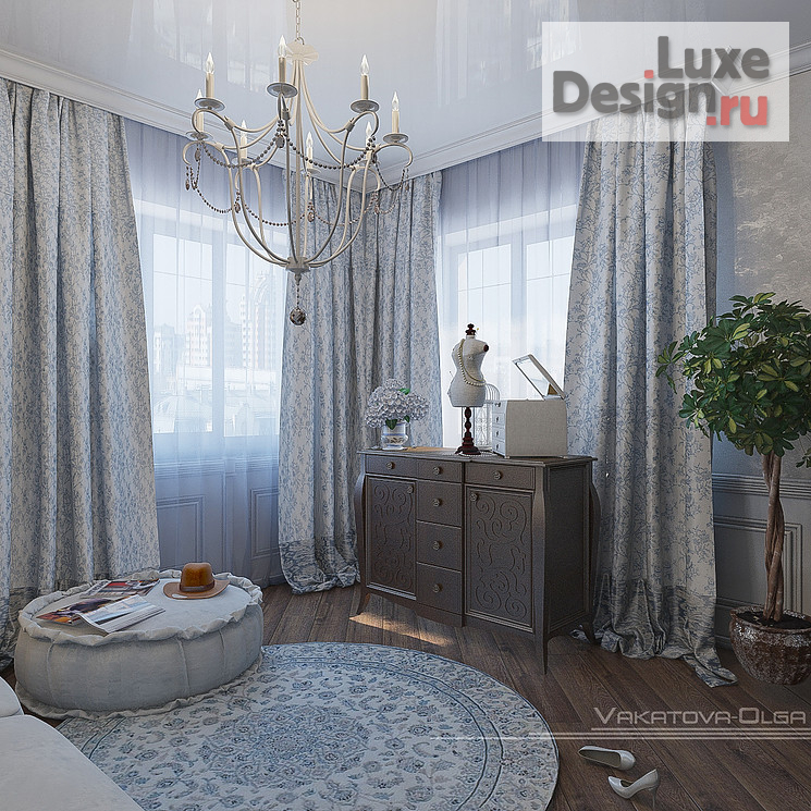 Дизайн интерьера комнаты "Интерьер  комнаты отдыха  в классическом стиле.  " (фото 2)