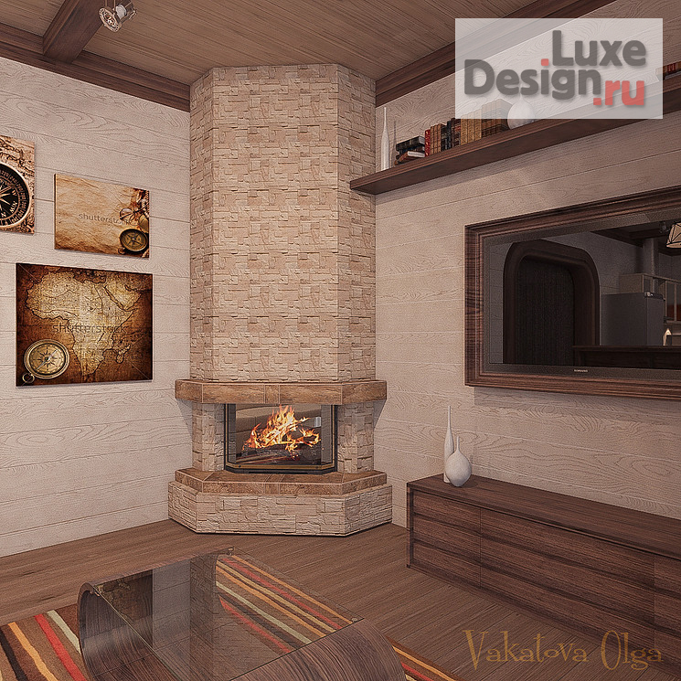 Дизайн интерьера коттеджа "Интерьер  деревянного дома." (фото 5)