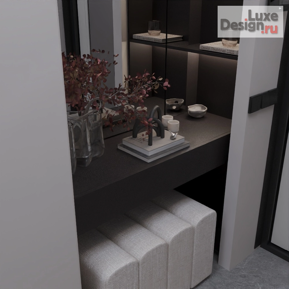 Дизайн интерьера комнаты "Дизайн интерьера коридора комнаты "Дизайн интерьера 3-х комнатной квартиры "ЖК Светлая Долина, г. Казань""" (фото 1)