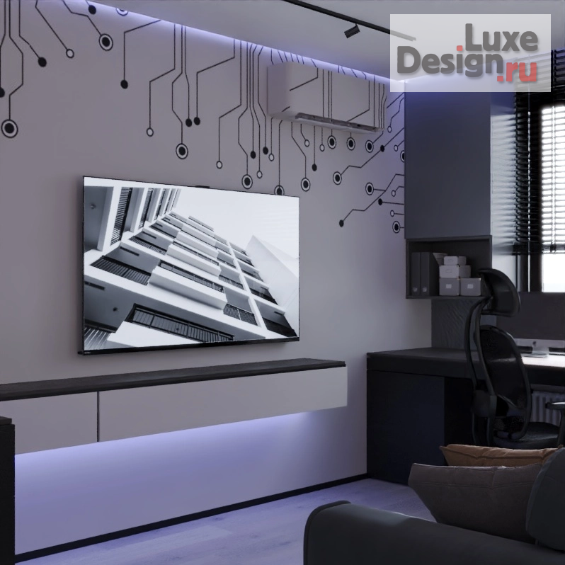 Дизайн интерьера комнаты "Дизайн интерьера комнаты "Дизайн интерьера комнаты "Дизайн интерьера 3-х комнатной квартиры "ЖК Светлая Долина, г. Казань"""" (фото 4)