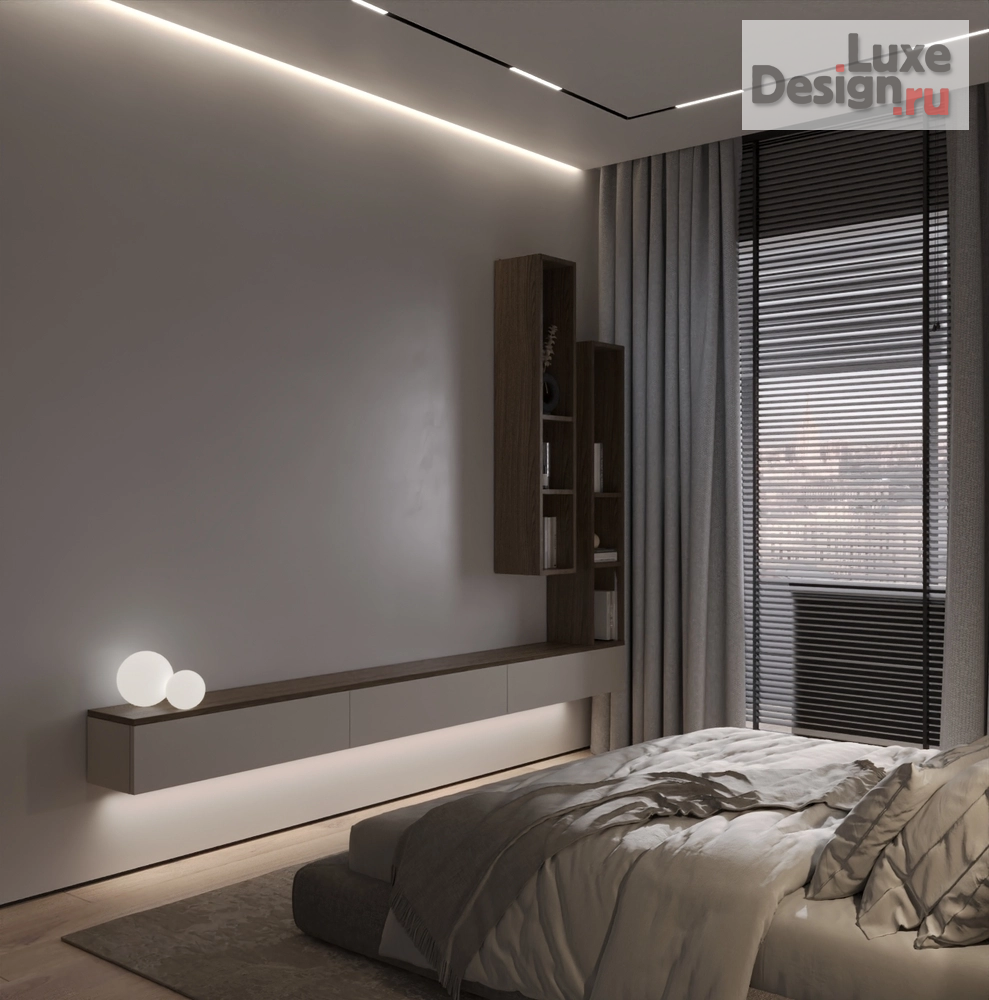 Дизайн интерьера комнаты "Дизайн  интерьера спальни в 3-х комнатной квартиры "ЖК Светлая Долина, г. Казань"" (фото 3)