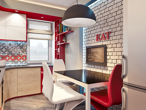 Дизайн интерьера кухни в Казани "Интерьер  кухни  в современном стиле  с элементами лофта"